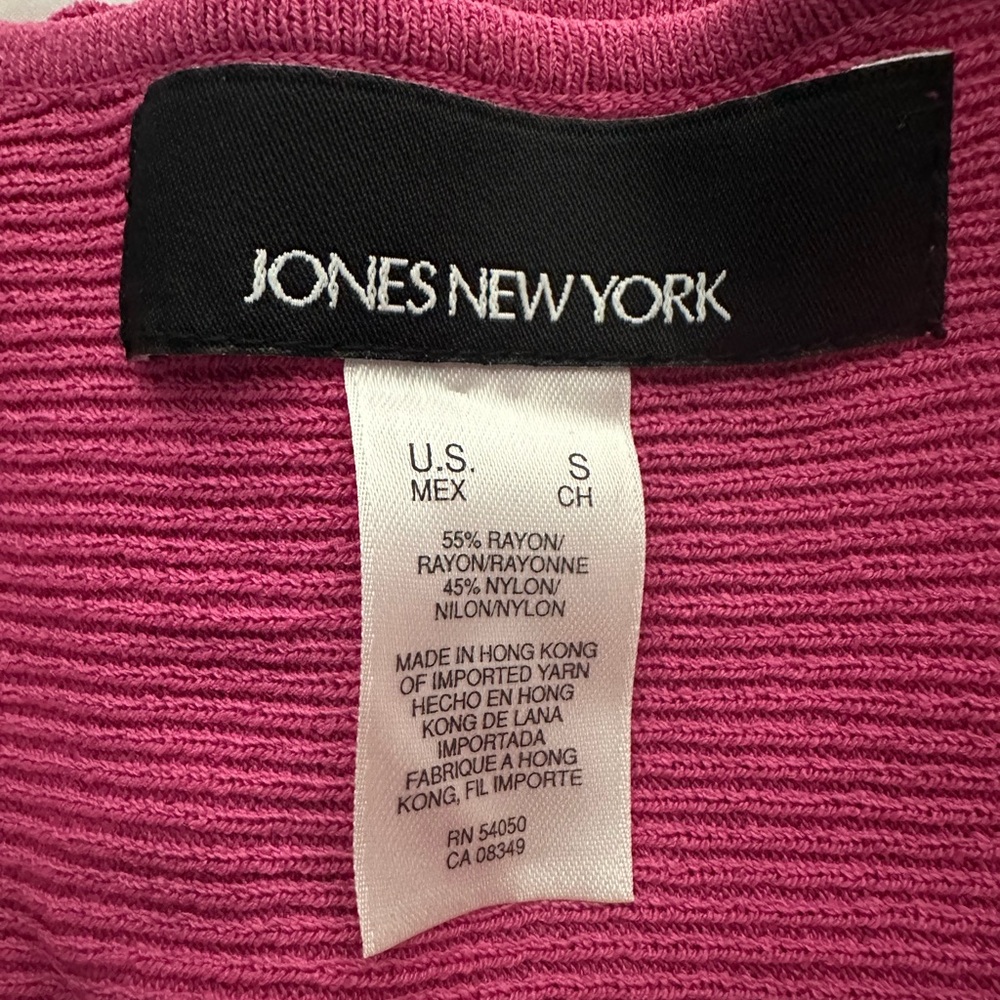 NWT JONES NEW‎ YORK Pink Y2K Preppy Knot 3/4 Length Sleeve Size S - Picture 4 of 4